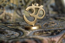Figure Of Golden Indian Symbol Aum.