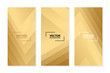Set of abstract dynamic luxury backgrounds with modern gold gradient pattern. Vector illustration.