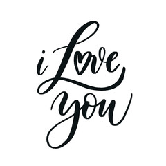 Wall Mural - I Love you. Hand Lettering inscription vector.