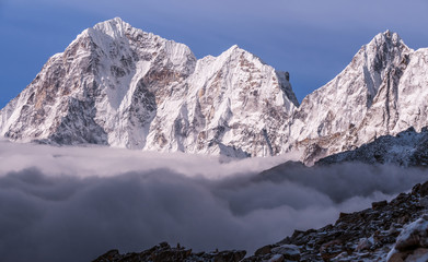 Wall Mural - Majestic Himalayan peaks towering above the clouds at sunrise in Nepal, Himalayan mountains