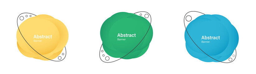 Poster - Set of circle shapes. Abstract liquid elements.