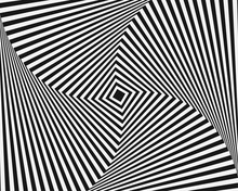 Optical Illusion Of Abstract Background With Wavy Pattern Dark Gray White Striped Swirl