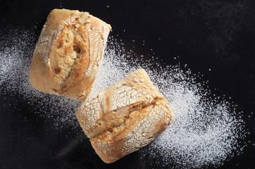 Loaves of ciabatta bread