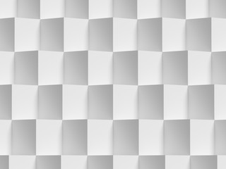Poster - Abstract white 3D geometric cubes background. 3d rendering - illustration.