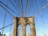 Fototapeta Nowy Jork - Sky views from Brooklyn Bridge