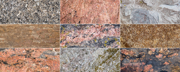 collection of 9 stone texture backgrounds