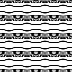 Wall Mural - Zebra stripes. Ethnic boho ornament. Seamless pattern. Tribal motif. Vector illustration for web design or print.