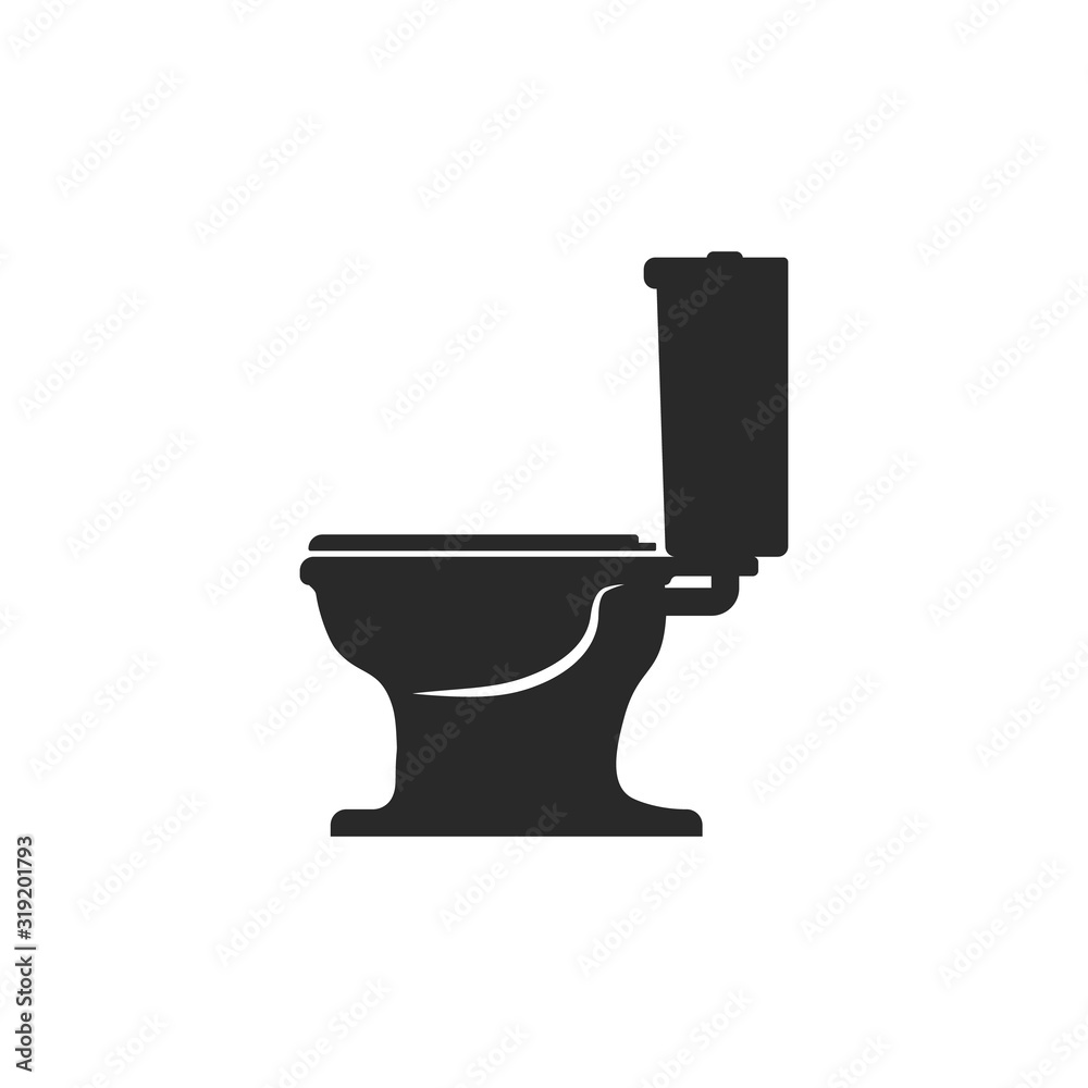 Toilet bowl icon. WC icon toilet or restroom. Vector symbol logo design  element. Stock Vector | Adobe Stock, image size:1000x1000