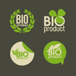 Bio product - cute vector labels or badges for organic product packaging