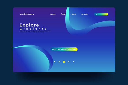 Website Landing Page with gradient colorful Background. Modern design. Easy editable For landing page, banner, website, homepage, card, ui, or apps. Vector illustration