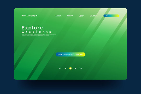 Website Landing Page with gradient colorful Background. Modern design. Easy editable For landing page, banner, website, homepage, card, ui, or apps. Vector illustration