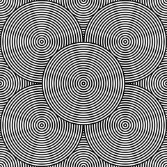 Wall Mural - seamless black and white pattern with abstract circle decorative element vector background. perfect 