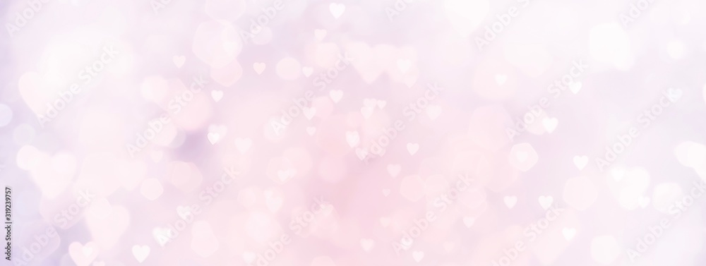 Abstract pastel background with hearts - concept Mother's Day, Valentine's Day, Birthday - spring colors - obrazy, fototapety, plakaty 