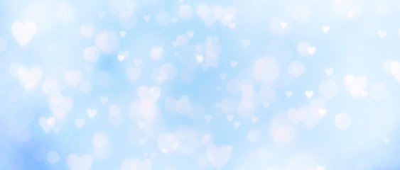 abstract blue background withe many hearts - concept love