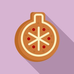 Poster - Gingerbread tree ball icon. Flat illustration of gingerbread tree ball vector icon for web design