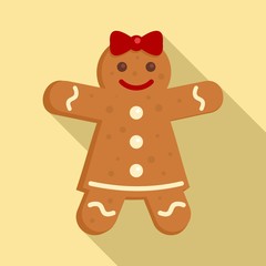 Poster - Gingerbread girl icon. Flat illustration of gingerbread girl vector icon for web design