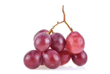 Red grape isolated on white background.