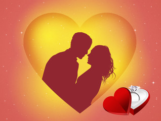 Sticker - couple kissing in the heart