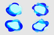 © Kathrine Andi - Blue modern random shapes round layered set