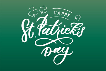 Sticker - Hand-drawn lettering for St. Patrick's Day. Drawn art sign.