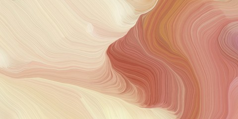 Poster - card, poster or canvas design with elegant curvy swirl waves background design with wheat, moderate red and rosy brown color