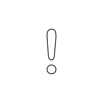 Exclamation mark icon. Warning symbol. Danger sign. Logo design element