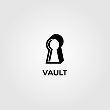 Vault Vintage Logo Vector Minimalist Illustration Icon
