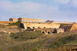 View of Fortaleza de La Mola, the biggest European fortresses built in the 19th century on Menorca. Baleares, Spain