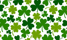 Spring Green Clover Background For Saint Patricks Day. Vector Illustration