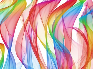 Aufkleber - Abstract colorful waves isolated on white 