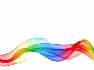 Aufkleber - Abstract colorful wave isolated on white 