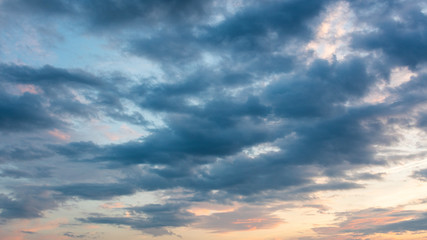 Wall Mural - beautiful lowering sky, clouds, abstract background, 16:9