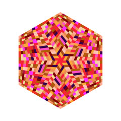 Poster - Geometrical abstract tiled mosaic ornament hexagon polygon - colorful hexagonal vector design element on white background