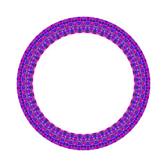 Poster - Colorful tiled mosaic circle border - abstract geometrical vector design element