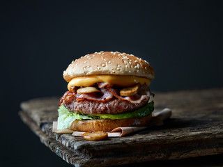 Canvas Print - fresh tasty burger