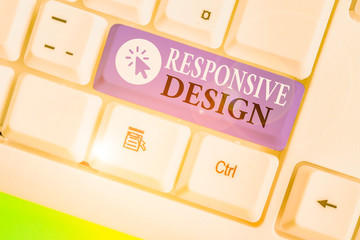 Fototapete - Writing note showing Responsive Design. Business concept for web page creation that makes use of flexible layouts