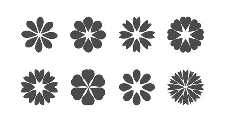 Wall Mural - flowers icons set.