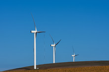 Wind Power Turbines On Hilltop Sustainable Energy, Western Cape, South Africa