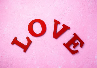 Poster - Valentines Day background with letters LOVE