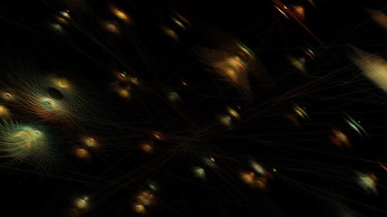 Wall Mural - abstract celestial shapes appear and evolve on space black background