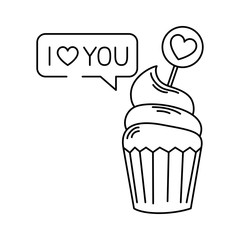 Sticker - delicious and fresh cupcake in white background