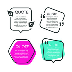 Leinwandbilder - Colored quote speech bubble template. set different shape geometric texting boxes. Quotes form and speech box isolated on white background. Vector illustration.
