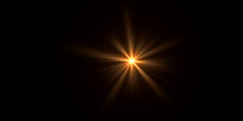 Overlay, Flare Light Transition, Effects Sunlight, Lens Flare, Light Leaks. High-quality Stock Image Of Warm Sun Rays Light Effects, Overlays Or Golden Flare Isolated On Black Background For Design