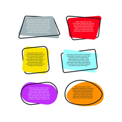 Leinwandbilder - Colored quote speech bubble template. set different shape geometric texting boxes. Quotes form and speech box isolated on white background. Vector illustration.