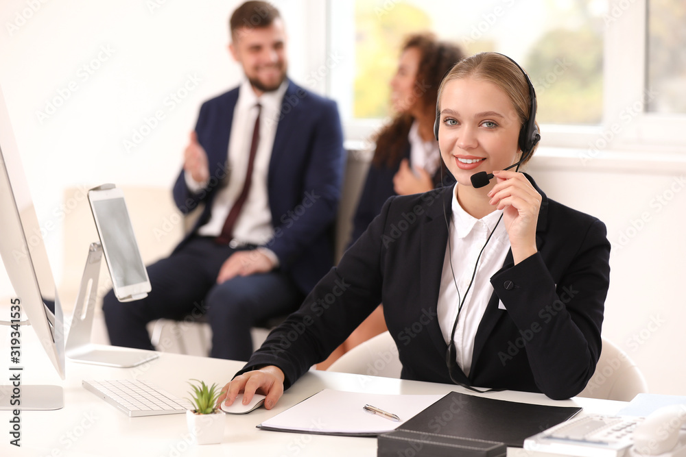 Female secretary working in office