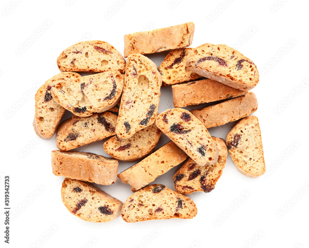 Sweet cookies on white background