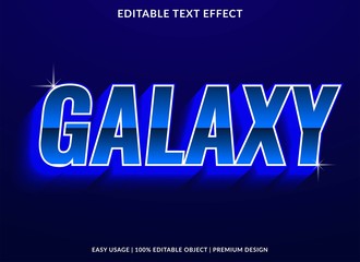 Poster - galaxy text effect template with bright neon type style and glowing concept use for brand label and 