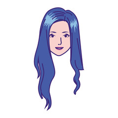 Sticker - cartoon woman with long hair