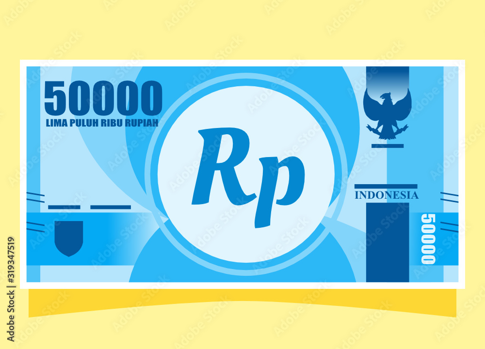 50000 Indonesian Rupiah Banknotes paper money vector icon logo ...