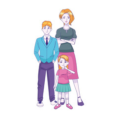 Wall Mural - woman with teenager boy and little girl standing